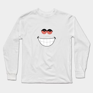 Happy cartoon face with red eyes Long Sleeve T-Shirt